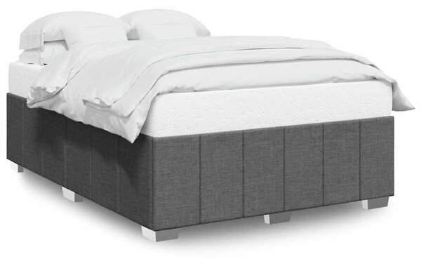 Rám postele bez matrace tmavě šedý 140 x 190 cm textil 3284833