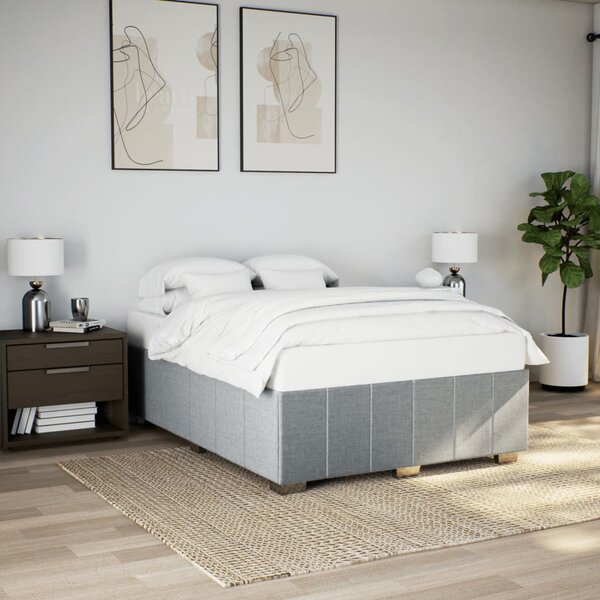 Rám postele bez matrace světle šedý 140 x 190 cm textil 3284832