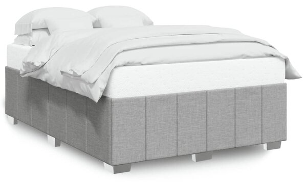 Rám postele bez matrace světle šedý 140 x 190 cm textil 3284832
