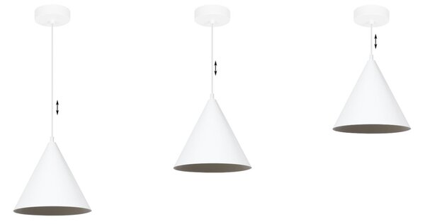 Závěsné svítidlo Soho, 1x bílé kovové stínítko, (fi 25cm)