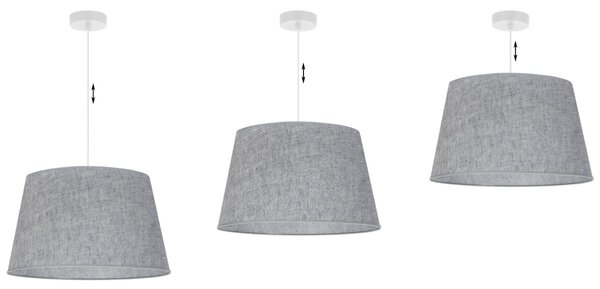 Závěsné svítidlo Jen, 1x šedé textilní stínítko, (fi 44 cm), w