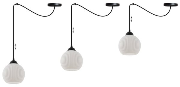 Závěsné svítidlo Riffle Round Spider, 1x bílé skleněné stínítko, b