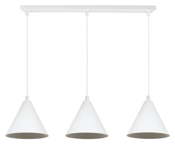 Závěsné svítidlo Soho, 3x bílé kovové stínítko, (fi 14cm)