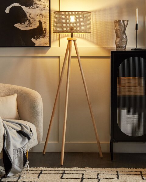 Stojací lampa PENTON Ratan Přírodní