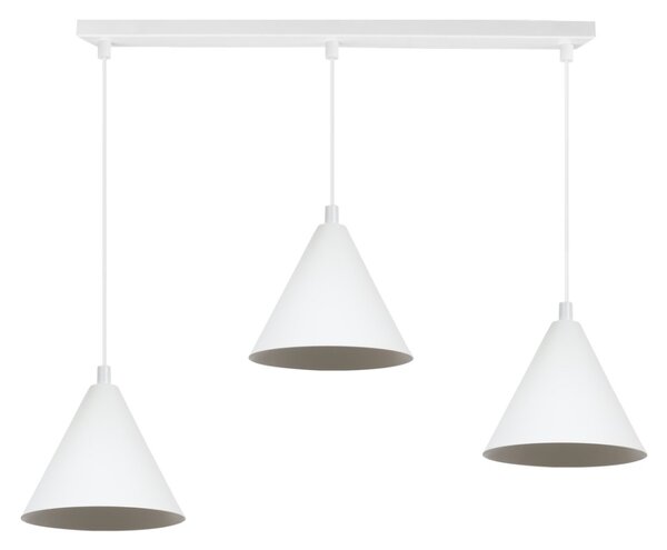 Závěsné svítidlo Soho, 3x bílé kovové stínítko, (fi 14cm)
