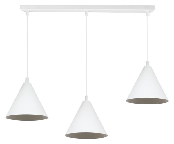 Závěsné svítidlo Soho, 3x bílé kovové stínítko, (fi 14cm)