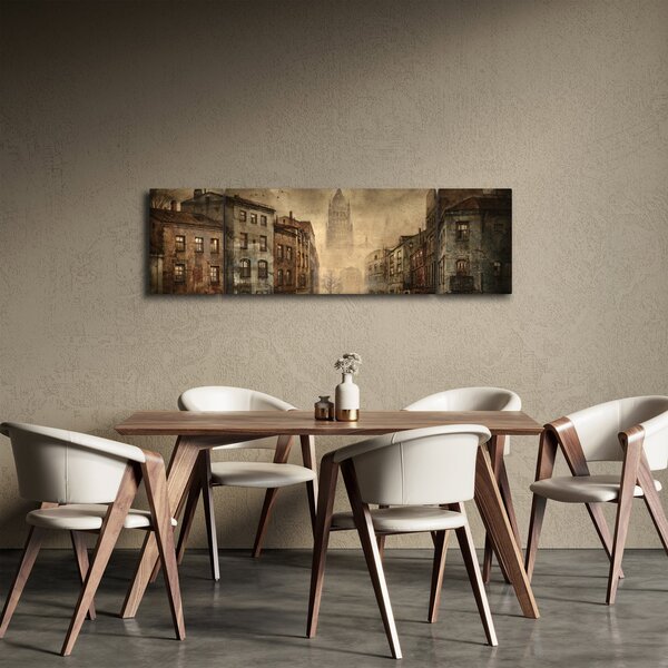 Obraz - Malba města (170x50 cm)
