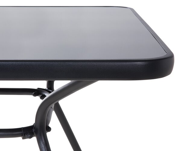 Bistro stolek LIVO 80 cm 80 cm Sklo Černá