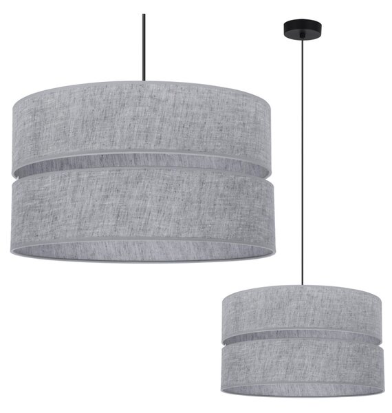 Závěsné svítidlo Jen, 1x šedé textilní stínítko, (fi 40 cm), b