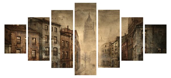 Obraz - Malba města (210x100 cm)