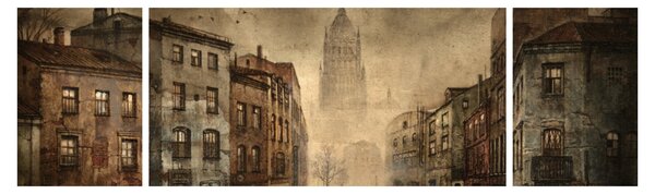 Obraz - Malba města (170x50 cm)
