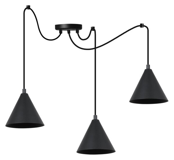 Závěsné svítidlo Soho Spider, 3x černé kovové stínítko, (fi 14cm)