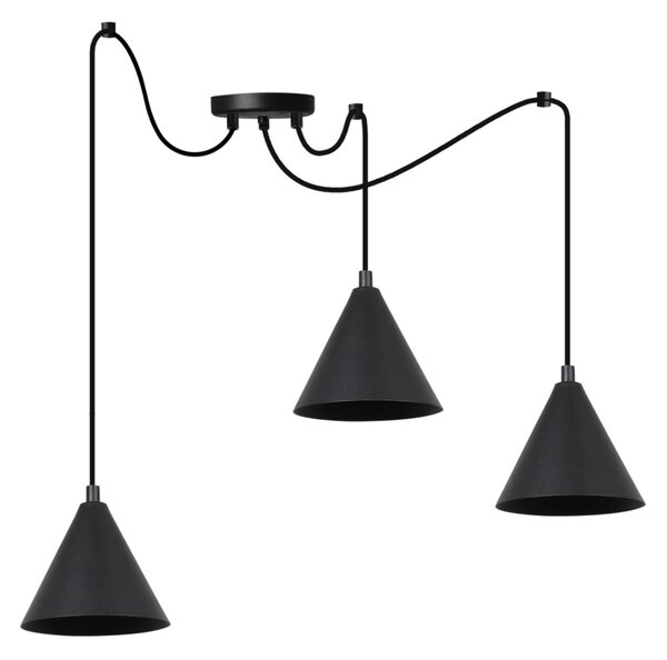 Závěsné svítidlo Soho Spider, 3x černé kovové stínítko, (fi 14cm)