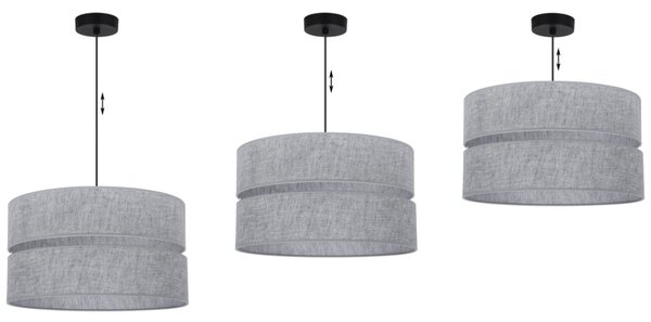 Závěsné svítidlo Jen, 1x šedé textilní stínítko, (fi 40 cm), b