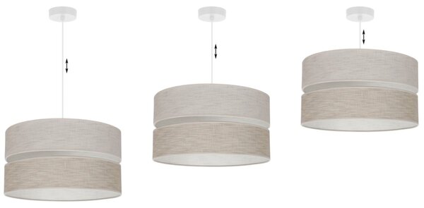 Závěsné svítidlo Jen, 1x béžové/světlobéžové textilní stínítko, (fi 40 cm), w