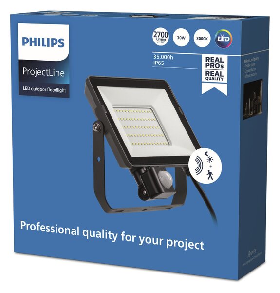 LED vodotěsný světlomet Projectline 30W 3000K Sensor
