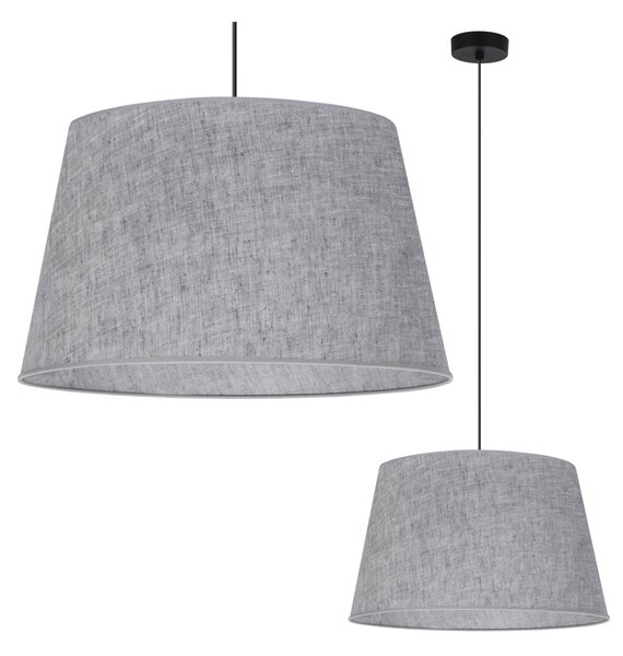 Závěsné svítidlo Jen, 1x šedé textilní stínítko, (fi 44 cm), b