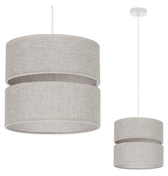 Závěsné svítidlo Jen, 1x světle béžové textilní stínítko, (fi 20 cm), w