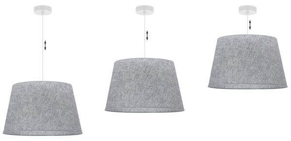Závěsné svítidlo Len1, 1x šedé textilní stínítko, (fi 44 cm), w