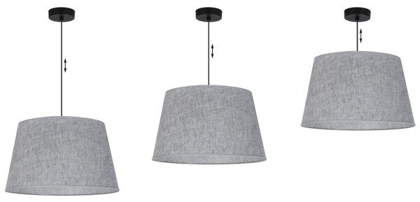 Závěsné svítidlo Jen, 1x šedé textilní stínítko, (fi 44 cm), b