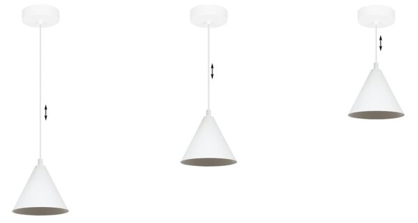 Závěsné svítidlo Soho, 1x bílé kovové stínítko, (fi 14cm)