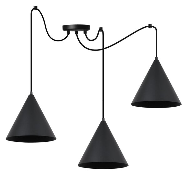 Závěsné svítidlo Soho Spider, 3x černé kovové stínítko, (fi 25cm)