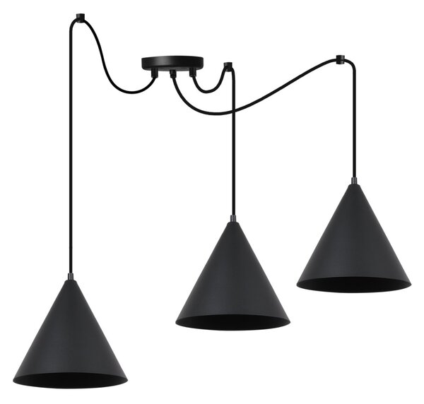 Závěsné svítidlo Soho Spider, 3x černé kovové stínítko, (fi 25cm)