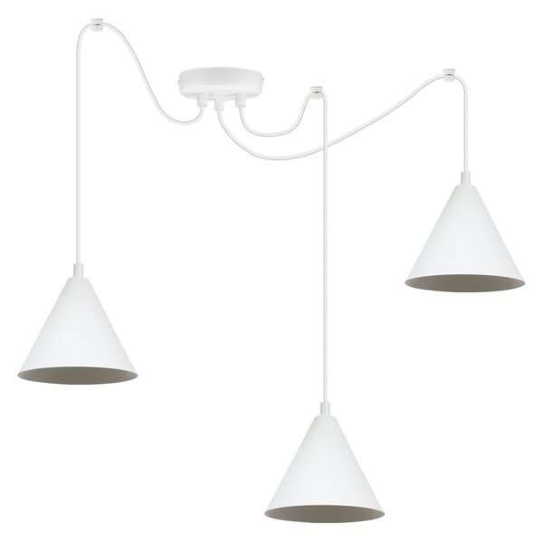 Závěsné svítidlo Soho Spider, 3x bílé kovové stínítko, (fi 14cm)