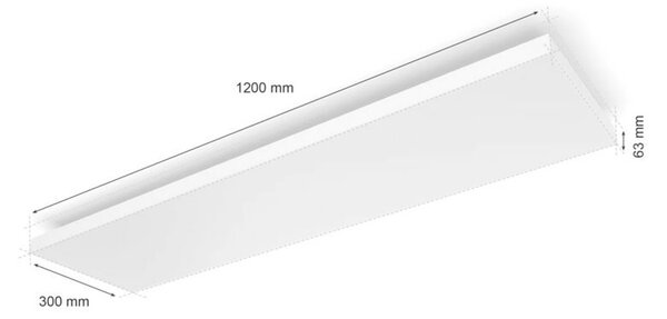 Datura Hue slim ceiling REC stropní svítidlo LED 67W 4250lm 2000-6500K 30x120cm IP20, bílé