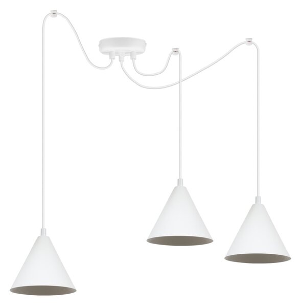 Závěsné svítidlo Soho Spider, 3x bílé kovové stínítko, (fi 14cm)