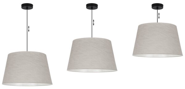 Závěsné svítidlo Jen, 1x světle béžové textilní stínítko, (fi 44 cm), b