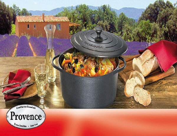Litinový hrnec oválný Provence 31 cm černý - Küchenprofi