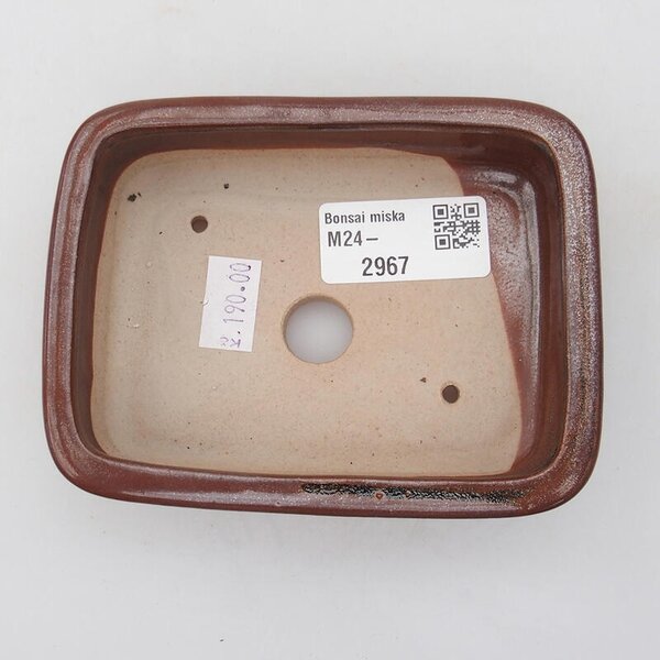 E-bonsai Keramická bonsai miska 11 x 8 x 3 cm hnědočerná