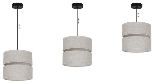 Závěsné svítidlo Jen, 1x světle béžové textilní stínítko, (fi 20 cm), b