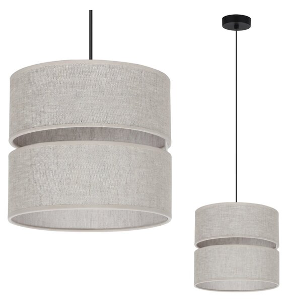 Závěsné svítidlo Jen, 1x světle béžové textilní stínítko, (fi 20 cm), b