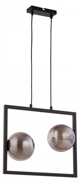 SIGMA Závěsné moderní osvětlení COSMIC, 2xG9, 12W, černé, kouřové sklo 32125