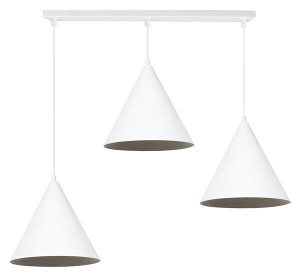 Závěsné svítidlo Soho, 3x bílé kovové stínítko, (fi 25cm)
