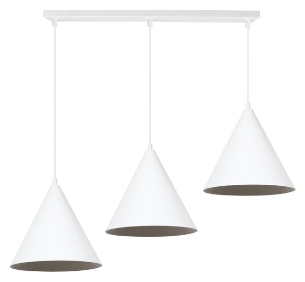 Závěsné svítidlo Soho, 3x bílé kovové stínítko, (fi 25cm)