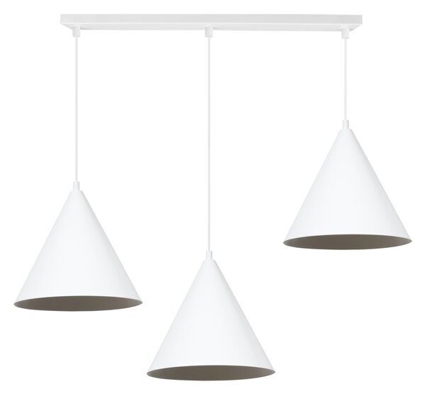 Závěsné svítidlo Soho, 3x bílé kovové stínítko, (fi 25cm)