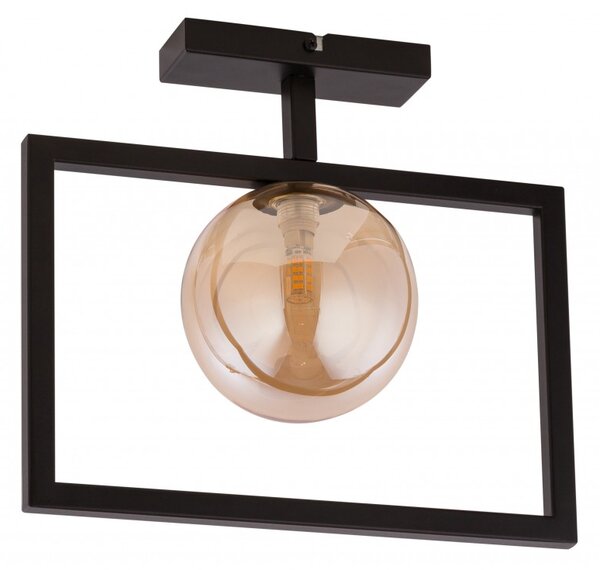 SIGMA Stropní moderní osvětlení COSMIC, 1xG9, 12W, černé, jantarové sklo 32132