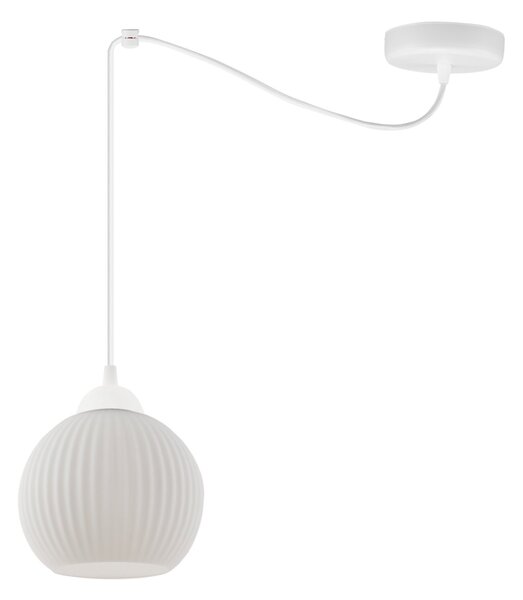Závěsné svítidlo Riffle Round Spider, 1x bílé skleněné stínítko, w