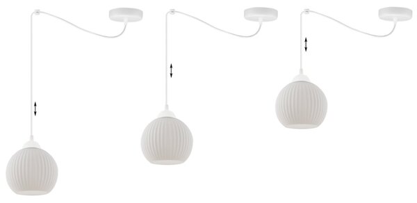 Závěsné svítidlo Riffle Round Spider, 1x bílé skleněné stínítko, w