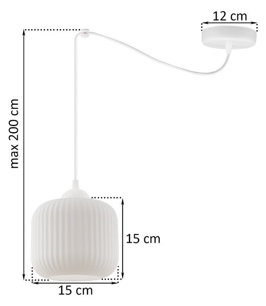 Závěsné svítidlo Riffle Spider, 1x bílé skleněné stínítko, w