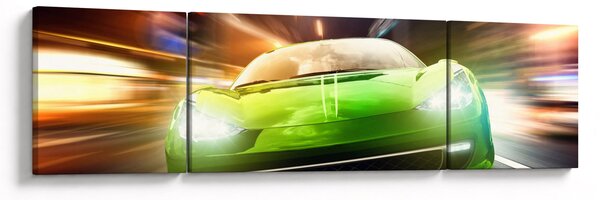 Obraz - Zelené závodní auto (170x50 cm)
