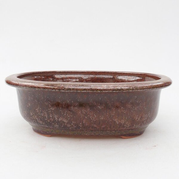 E-bonsai Keramická bonsai miska 18 x 15 x 6 cm hnědá