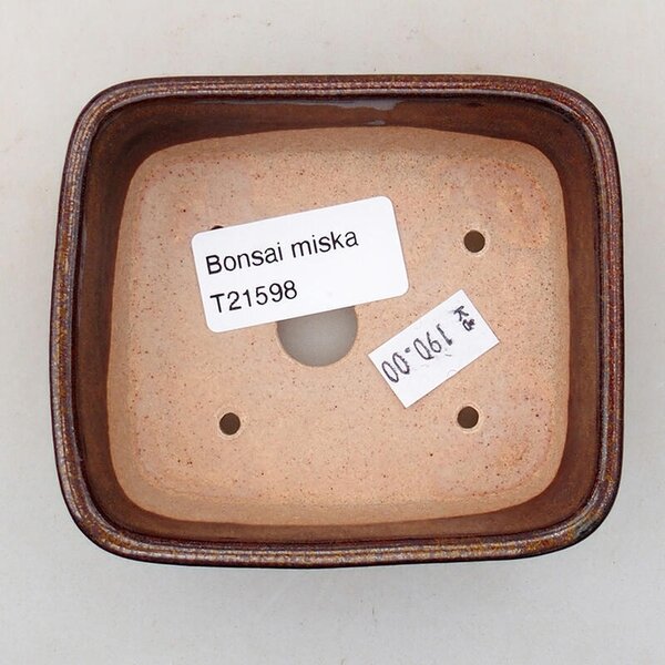 E-bonsai Keramická bonsai miska 9 x 8 x 3 cm hnědá
