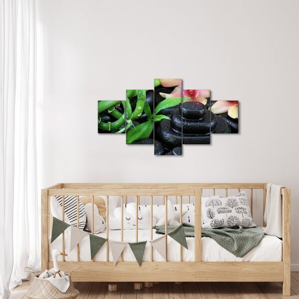 Obraz - Kameny a orchideje (125x70 cm)