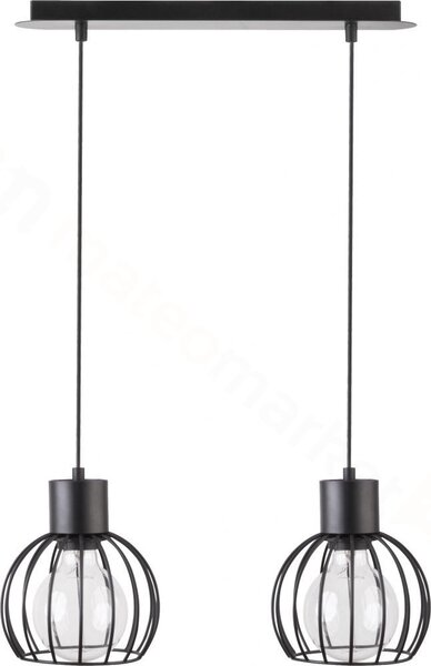 SIGMA Závěsné moderní osvětlení nad jídelní stůl LUTO, 2xE27, 60W, černé 31155