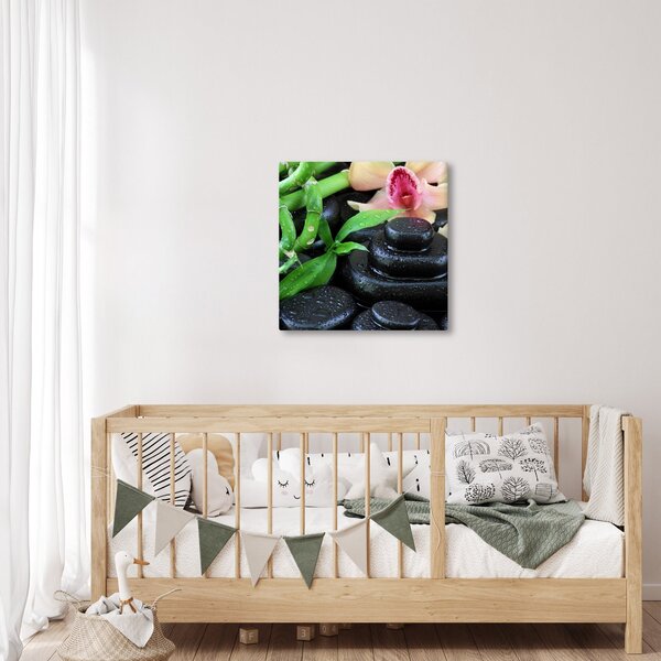 Obraz - Kameny a orchideje (30x30 cm)