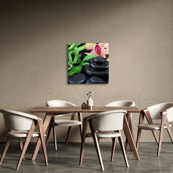Obraz - Kameny a orchideje (30x30 cm)